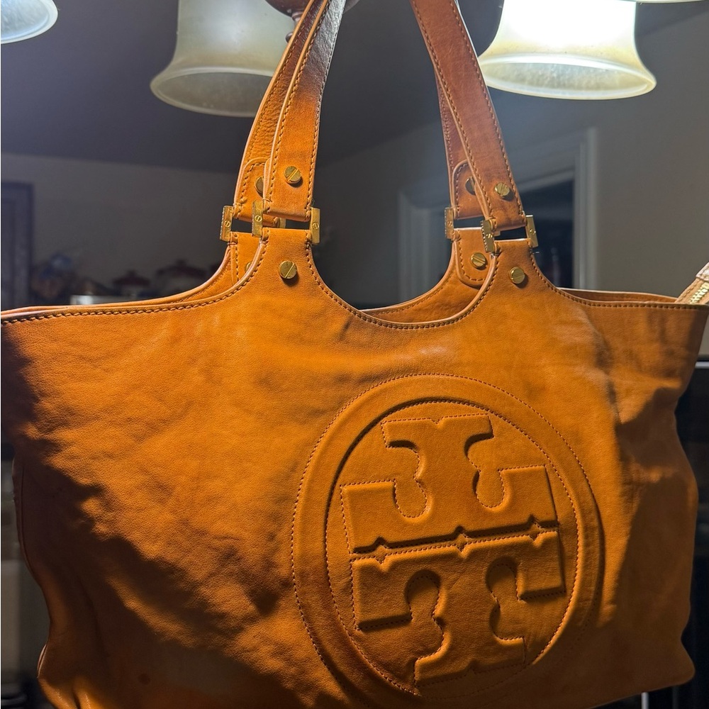 Tory Burch Burnt Orange Leather Tote
